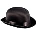 Adult Black Satin Derby Bowler Hat