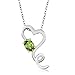 Gem Stone King 2.12 Ct Green Peridot Gemstone Birthstone 925 Sterling Silver Heart Pendant Earrings Set With 18 Inch Silver Chain