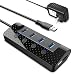Powered USB Hub 3.0, atolla USB Hub with 4 USB 3.0 Data Ports and 1 USB Smart Charging Port, USB Splitter with Individual Power Switches and 5V/3A Power Adapter primary