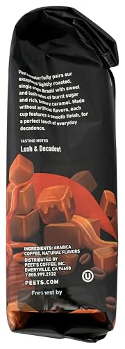 PEET’S COFFEE, CARAMEL BRULEE FLAVORED GROUND COFFEE, 10 OUNCE