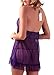 Ruzishun Women's Lace Sexy Lingerie See Through Pajama (Purple, M)