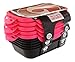 6 Pack Fitness Sure Seal Meal Prep Containers Set of 5 20oz (Black/Neon Pink)