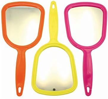 EuroDiscount OW Hand Mirror Small Mirror 4 Assorted Colours Pack of 4