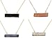 Druzy Bar Semi Precious Stone Pendant Gold Plated Necklace