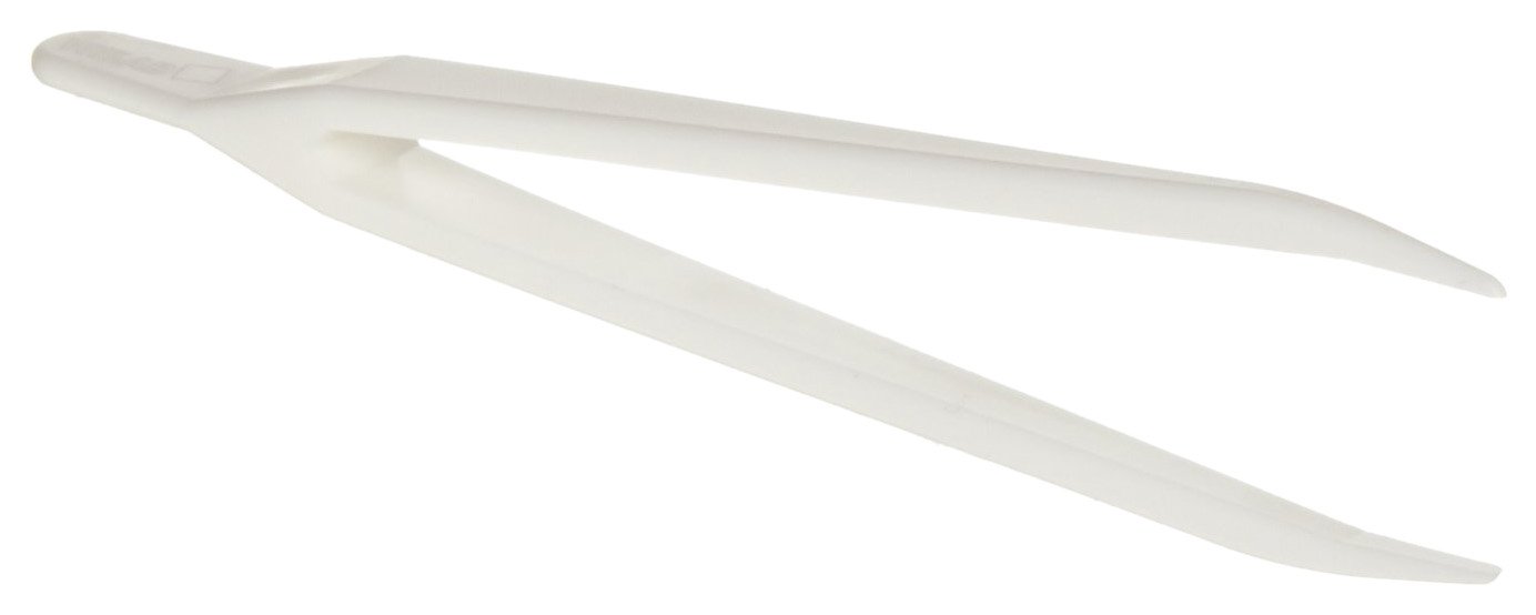 Azlon 5165550001 White Laboratory Tweezers/Forceps with Sharp Ends