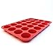 Silicone Mini Muffin Pan and Valentine Cupcake Maker 24 Cup, Red, Plus Muffin Recipe Ebook