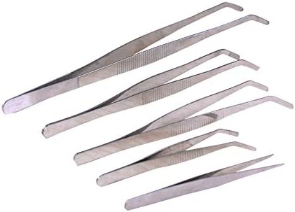 Weanty 5Pack Tweezers Set Stainless Steel Fit DIY Craft Succulents Gardening Micro Landscape Tools Set Fish Starter Kits