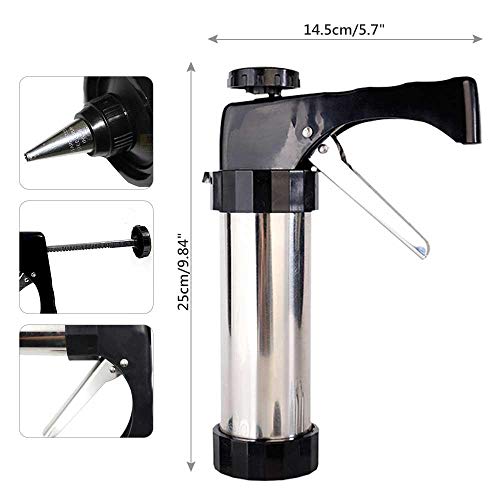 TEEPAO Cookie Press Gun, 13 Stainless Steel Disc Shapes Spritz Cookie Maker Kits and 8 Piping - Versatile, Reusable, for Christmas Party/Birthday Celebration/Anniversary Biscuit Decoration - Thumbnail 2
