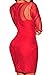 ZKESS Women's Sleeveless/Long Sleeve Lace Party Bodycon Dress (Large, Red)