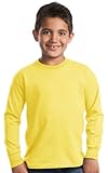 Port & Company Youth Long Sleeve Essential T-Shirt, Yellow, Small