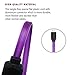 Multi Function Data Line,LED Charger Light Up Charging Cable Lighting Cable Visible Flowing Charging Cords USB 2.0 A Male to Micro B Cable Sync Data for Android Devices (purple)