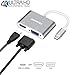 JAVONTEC USB C to VGA HDMI Adapter, USB 3.1 Type C to VGA and HDMI Adapter Converter for Apple MacBook 12, MacBook Pro 13 15 (2016 2017), Google Chromebook, HP Spectre, Samsung S8/S8Plus