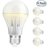 Warmoon A19 LED Light Bulbs,10W MCOB 1100LM 360° Flood Beam Angle 6000K Daylight White,E26/E27 Medium Screw Not Dimmable LED Bulbs (4 Pack)