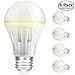 Warmoon A19 LED Light Bulbs,10W MCOB 1100LM 360° Flood Beam Angle 6000K Daylight White,E26/E27 Medium Screw Not Dimmable LED Bulbs (4 Pack)