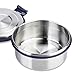 LunchBots Stainless Steel Salad Bowl with Click On Lid Lunch Containers Reusable Lunch Container with a 4 Cup Capacity - 32oz, Navy Blue Lid