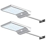 InnoGear Solar Gutter Lights Wall Sconces with Mounting Pole Outdoor Motion Sensor Detector Light Security Lighting for Barn Porch Garage, Pack of 2
