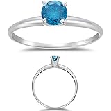 0.21-0.27 Carat Blue Diamond Engagement Ring in 14K Gold-6.0