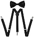 Mens Suspenders Bow Tie Set Black