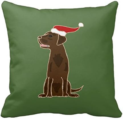 Funny Chocolate Labrador Retriever Christmas Art R95893edd76c0437c9b6e9573350814ea I52ni 8byvr Pillow Case 18X18