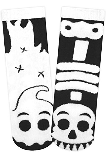 Best Buds Mismatched Socks Kids Box - T-Rex and Triceratops Dinosaurs, Ghost and Skeleton (Glow in the Dark), Lion and Zebra Ages 4-8 - Thumbnail 2