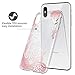 Casetego Compatible iPhone Xs Max Case,Clear Soft Flexible TPU Case Rubber Silicone Skin with Flowers Floral Printed Back Cover for Apple iPhone Xs Max 6.5 inch 2018,Rose Gold Flower