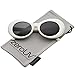 zeroUV - Bold Retro Oval Mod Thick Frame Sunglasses Clout Goggles with Round Lens 51mm (White/Smoke)