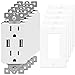 USB Outlet Charger by TOPGREENER TU2152A 2.1 AMP Dual USB Charger Outlet 15A Tamper Resistant Receptacle, 5 Pack with Wall Plates, White