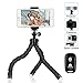 Phone Tripod, SIX-QU 6.3in Adjustable and Flexible phone Stand Holder with Wireless Remote Shutter and Universal Clip For iPhone, Android Phone, Camera and Gopro