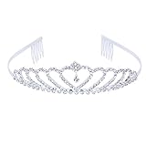 SODIAL Crown Tiara Princess Headband Stylish Rhinestone with Pin for Wedding