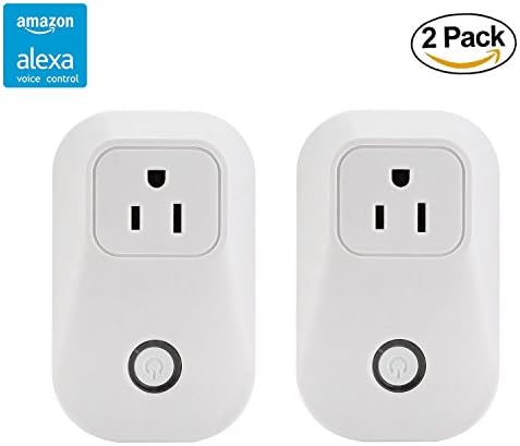 Greewe WiFi Smart Plug(2-Pack), Outlet Works with Amazon Echo Alexa, Free app control from anywhere,Timing Function,No Hub Required
