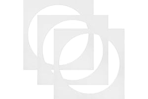 ULTECHNOVO 3pcs 33x33cm Square Photo Frame Backing Boards Round Cut-Out Pre-Cut Picture Mats for Artwork