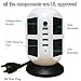 ETL UL1363 Certified LINKO Charging Station Electric Power Strip Tower (Black&Gray)