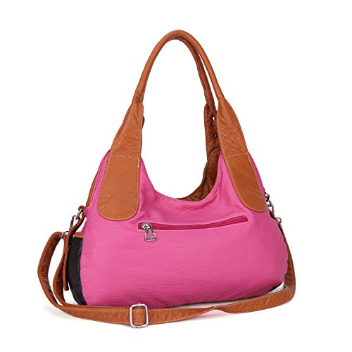Handbag Hobo Women Handbag Roomy Multiple Pockets Street ladies' Shoulder Bag Fashion PU Tote Satchel Bag for Women - Thumbnail 4