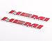 Hemi Emblem Badge Sticker for Dodge Charger Ford Jaguar Ram 1500 Challenger Jeep Grand CherokeeHot 2 Kinds (2pcs Chrome) (Red)
