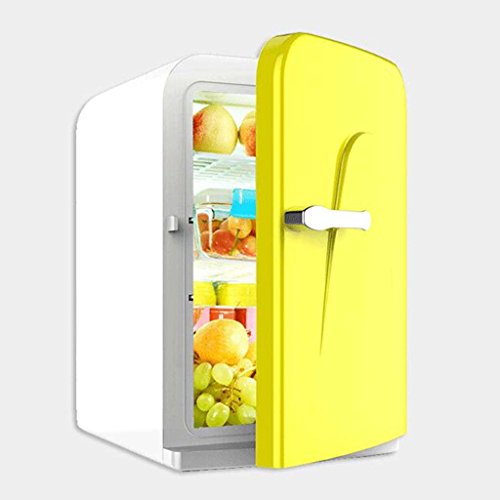 Click Here to See More Images Car Refrigerator 16L Portable Handle Picnic Refrigerator/ 12V Car/220V Home Refrigeration/Heating Small Refrigerator (Color : Yellow)