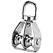 DasMarine 3 Pack M15 Double Pulley Block in 304 Stainless Steel Crane Swivel Hook Double Pulley Roller Loading (M15)
