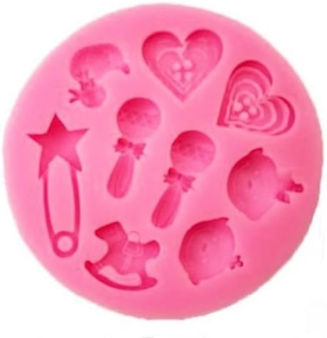 Silicone Mould Cake Candy Pastry Tools Decorating Non-stick Baby Things 9 cavities Sugarcraft Silicone Baking Mold for Fondant Gum Paste Chocolate Making Crafts Molds Soap Wedding Decorations 1Pcs