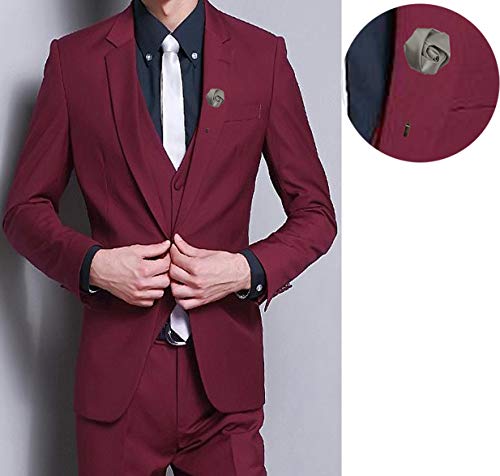 Sanrich Rose Boutonniere Men's Lapel Pins Satin Flower 12 Pack Groom Wedding Boutonniere Suit Brooch Outfit Accessories (silver gray)
