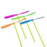 TangTanger Mini Flying Dragonflies 100 pcs Assorted Colors Plastic Bamboo-Copter Bamboo Dragonfly Toy