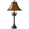 Collective Design 720354122639 Tropical Palm Tree Steel Table Lamp, Dark Brown Finish with Woven Rattan Shade 410igqi6MzL