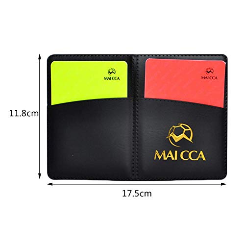S WIDEN ELECTRIC Red and Yellow Football Cards Record Red Card Yellow Card Referee Tool Equipment with Ballpoint Pen and Leather Case