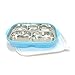 Pororo Portable Stainless Steel Divided Food Tray, Platter with Lid in Blue, Made in Korea