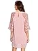 MAKEMECHIC Women's Casual Crewneck Half Sleeve Summer Chiffon Tunic Dress Pink S