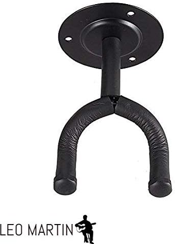 Leo Martin GUITAR DISPLAY BRACKET WALL MOUNTED Hanger/Holder/Hook/Stand + Fittings - IDEAL DISPLAY FOR ACOUSTIC GUITARS Black