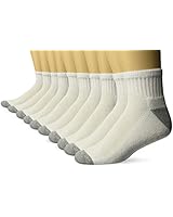 Amazon Essentials Men's 10-Pack Cotton Lightly Cushioned Ankle Socks, White, Shoe Size: 6-12
