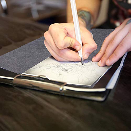 200Pcs Tracing Paper, EAONE Transfer Tracing Paper and Carbon Graphite Paper with 5Pcs Embossing Stylus for Wood Burning Transfer, Wood Carving and Tracing, Black and White
