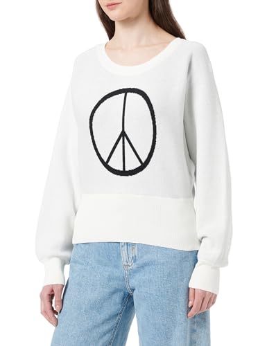 ROCKEASY Damen Pullover 12425405-RO01, Weiss, M/L