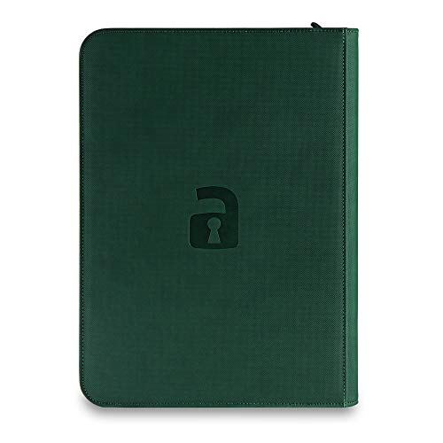 Vault X Premium eXo-Tec Binder - 9 Pocket Trading Card Album Folder - 360 Side Loading Pocket Binder for TCG (Green)