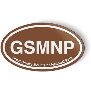 GSMNP Great Smoky Mountains National Park Oval Brown - Magnet for Car Fridge Locker - 5.5