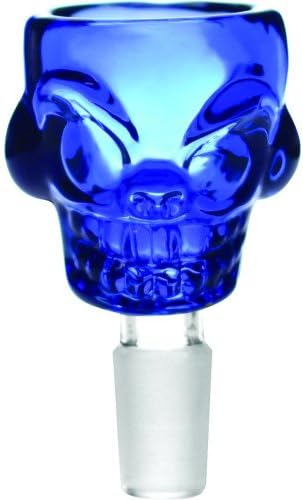 SCIENTIFIC SUPPLIES, 12-142 BOWL SKULL FACE TRANSPARENT BLUE 18MM